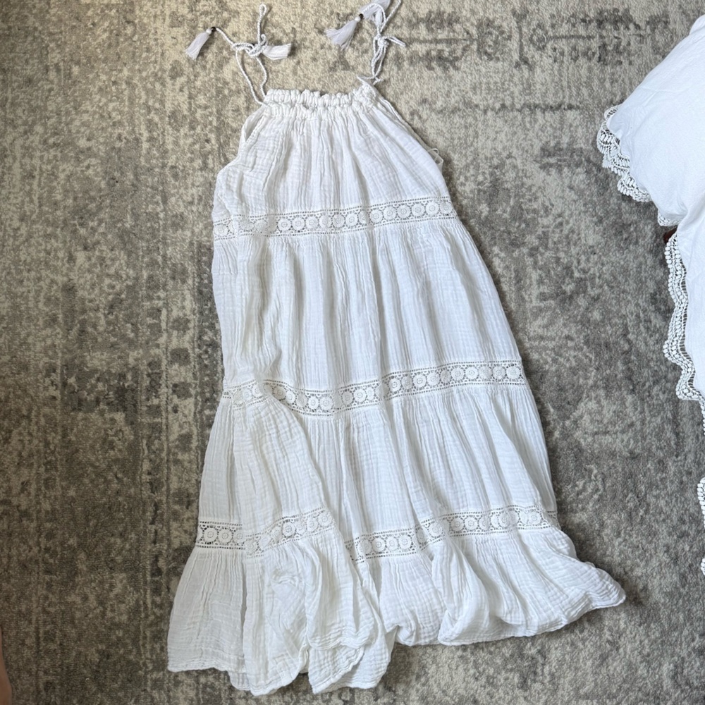 Sundays White Knit midi dress